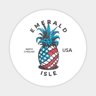 Emerald Isle, NC Summertime Vacationing Patriotic Pineapple Magnet